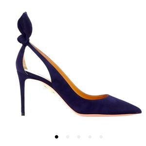Aquazzura Navy Suede Deneuve Pump